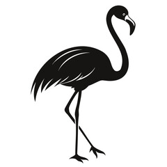 Silhouette of a black flamingo bird Vector illustration Animals silhouette vector illustration