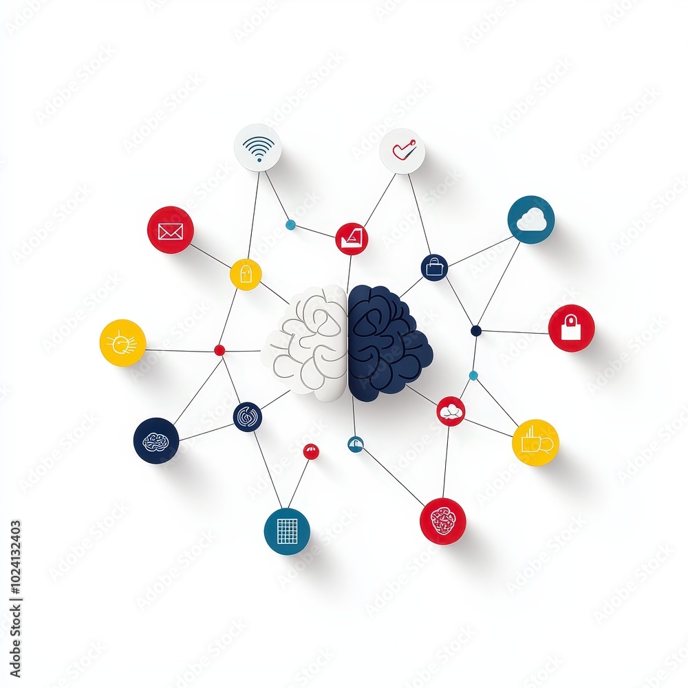 Poster a brain connected to a network of other brains, symbolizing collaborative learning.