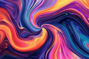 Obraz premium A colorful swirl of paint with a bright orange center