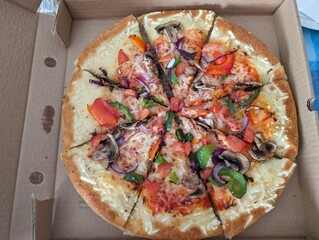 pizza on a board vegan 