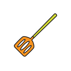 Yellow and orange kitchen spatula icon. Turner icon. Vector.