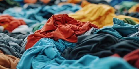 The environmental consequences of fast fashion are evident in this heap of abandoned clothing.