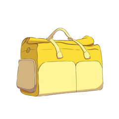 Yellow bag traveler illustration