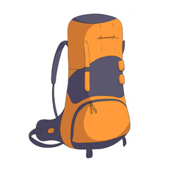 Hiking backpack or backpacker for adventurer illustration