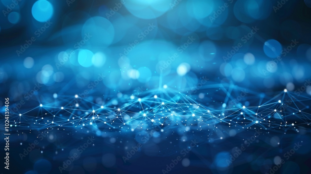 Poster cyber network grid illustrates modern data connectivity.