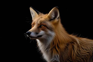 Obraz premium Close-up of a Red Fox with Amber Eyes: Red Fox Portrait | Fierce Wild Animal
