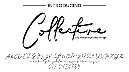 Collective Font Stylish brush painted an uppercase vector letters, alphabet, typeface