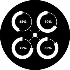  Business infographics icons with different diagram vector illustration. Abstract data visualization, marketing charts and graphs. Business statistics, planning and analytics, forecasting growth rates