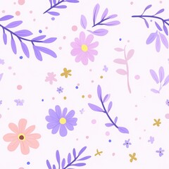 Soft Purple Violets in Minimalist Watercolor Design