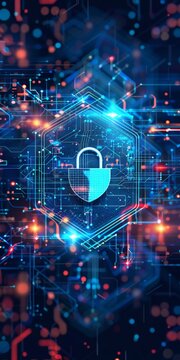 Creative layout with cyber protection themes for a poster.