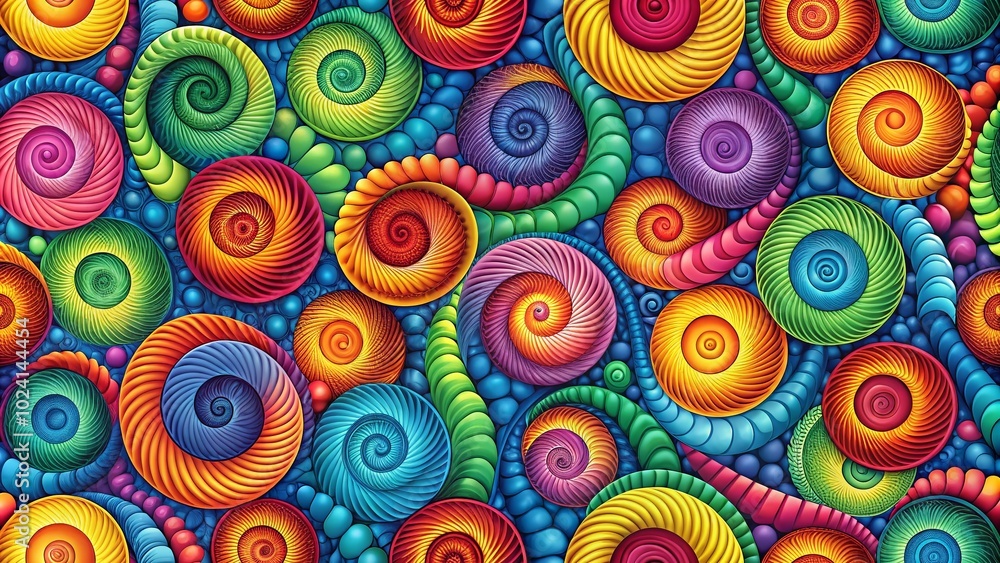 Poster seamless pattern with spirals for creative designs, textiles, and backgrounds - unique decorative el
