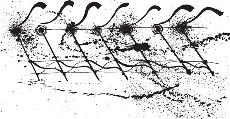 音符をちりばめた背景 手書き