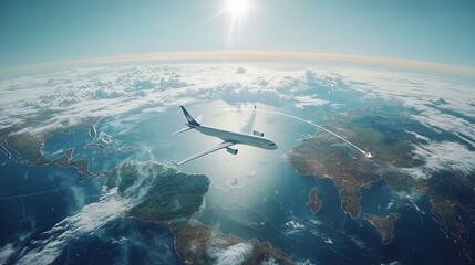 Obraz premium Aipowered travel planning platforms where artificial intelligence tailors vacation packages flight options accommodation to match the travelers needs and preferences