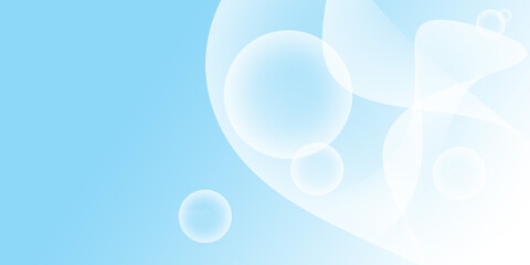 Abstract light blue background with shape freeform curved wavy and circles
