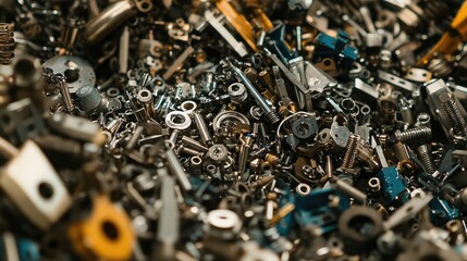 Collection of Various Metal Parts and Fasteners