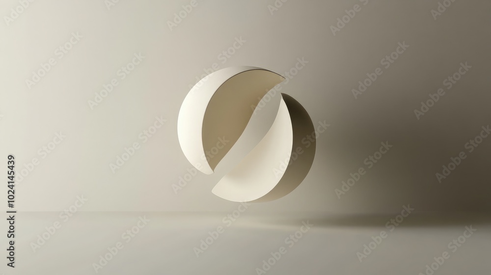 Poster abstract floating shapes on neutral background