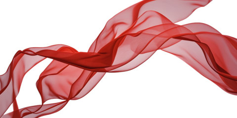 Fluttering elegant bright red fabric png, fabric