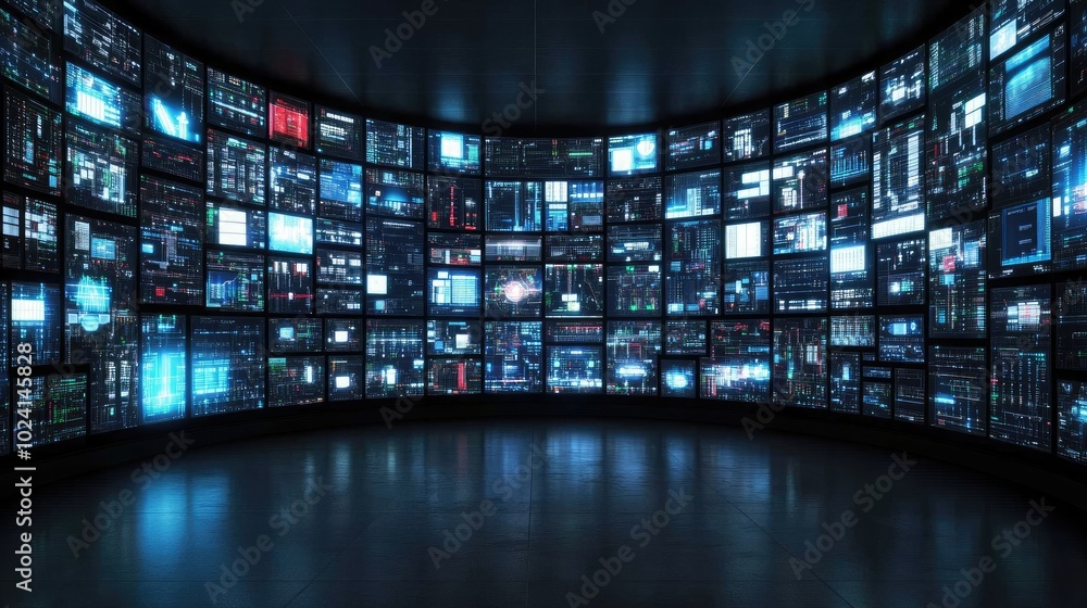 Poster digital display wall with interactive screens