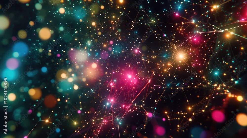 Aufkleber vibrant abstract space with colorful lights and patterns