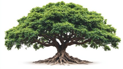 Majestic Old Tree Isolated on White Background   Nature  Forest  Growth  Roots  Branches