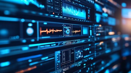 Naklejka premium Aipowered video editing tools the entertainment industry where artificial intelligence automates editing processes enhances visual effects and optimizes video content for different platforms