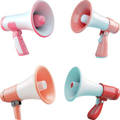 Megaphone 3d pastel colour illustration design.