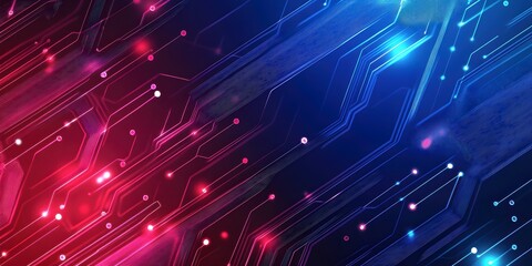 Obraz premium Abstract Neon Circuit Board Background Design