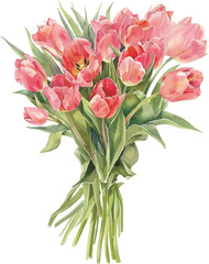 Tulip Watercolor Illustration