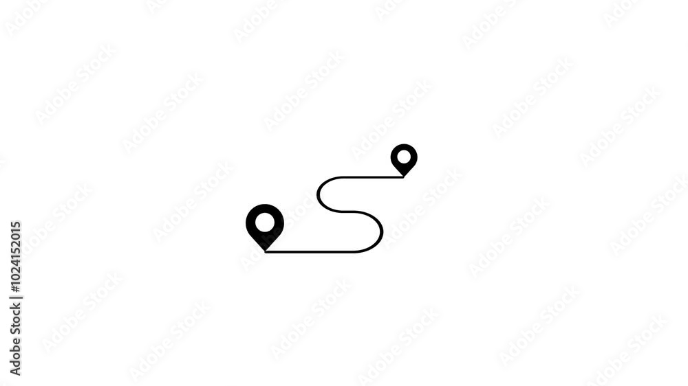 Poster location pointers sign, pin icon, navigation map search concept, map distance sign animated on black