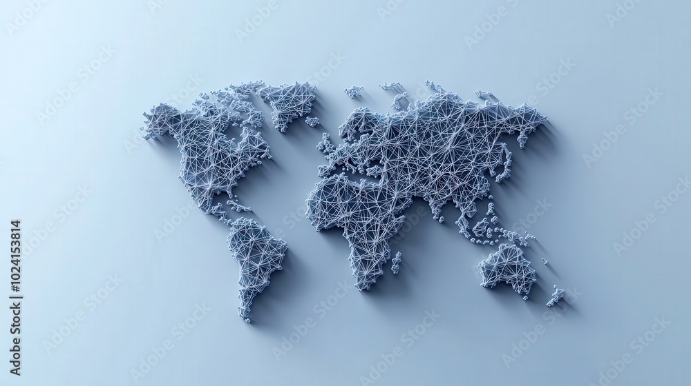Poster global network connection world map illustration abstract digital concept