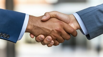Close-up of two hands shaking, symbolizing agreement and partnership.