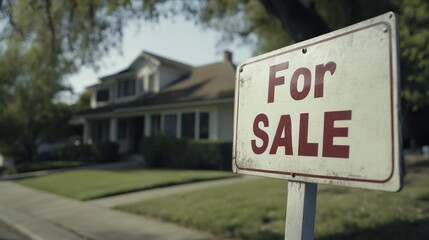 A "For Sale" Sign in Front of a House