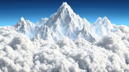 Obraz premium Majestic Mountain Peak Soaring Above Cloudscape Dramatic Nature Landscape Photography