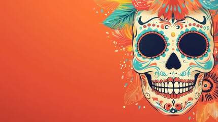 Blank space in Day of the Dead design for customizable text.