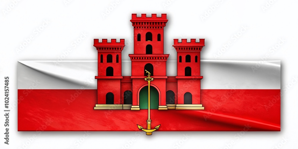 Poster stylish gibraltar flag text font for creative projects and graphic design applications in various fo