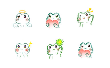 Cute frogs Sticker and icon