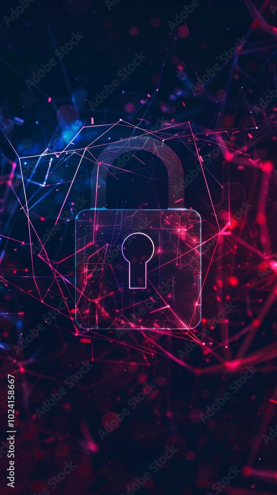 Poster clear and simple representation of digital security.