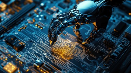 Robotic Hand Interacting with a Circuit Board