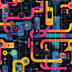 Colorful pattern highlighting cyber security.