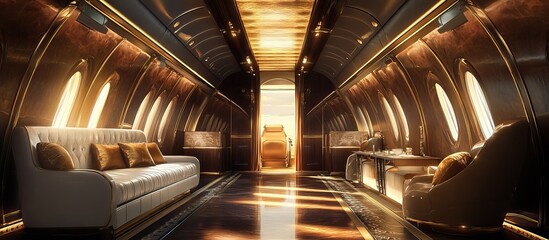 Obraz premium Luxurious Private Jet Interior Design