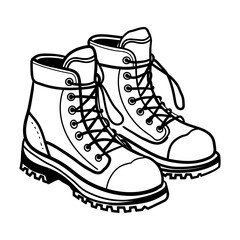 A hand drawn icon of camping boots