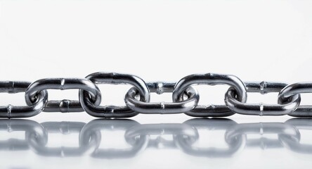 Obraz premium Cadena metálica a detalle con iluminación de estudio y un fondo aislado