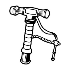 Hand drawn icon of a trekking pole