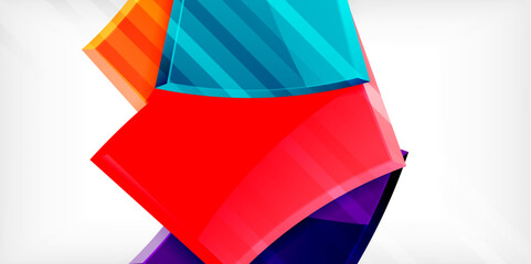 Round 3d shapes, plates background. Creative composition design template