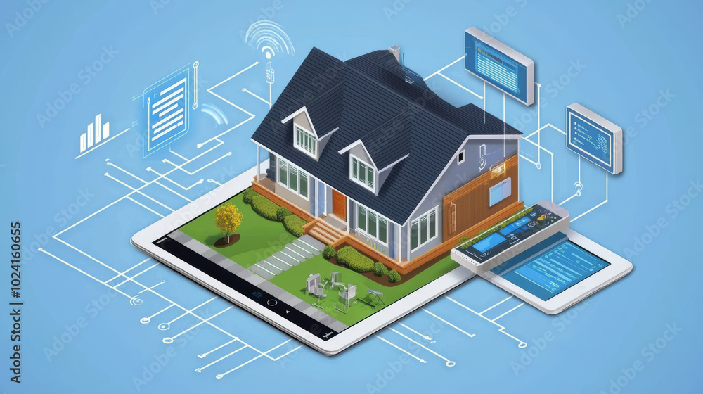 Poster a smart home system lets you control your appliances using your tablet and the internet. it connects