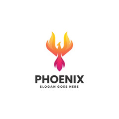 Vector Logo Illustration Phoenix Gradient Colorful Style