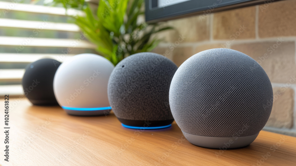Aufkleber this smart speaker listens to your voice commands. you can use it to control your home devices, hear