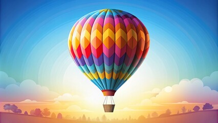 Fototapeta premium Trendy Hot Air Balloon Icon Silhouette Vector Design for Unique Branding and Creative Projects, Perfect for Marketing