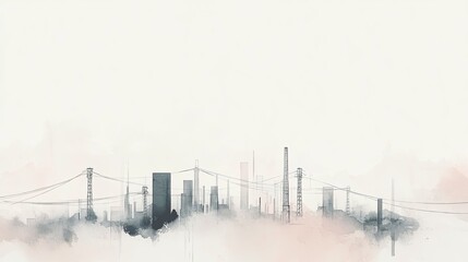 the infrastructure city utilities and industry banner with room for copy 