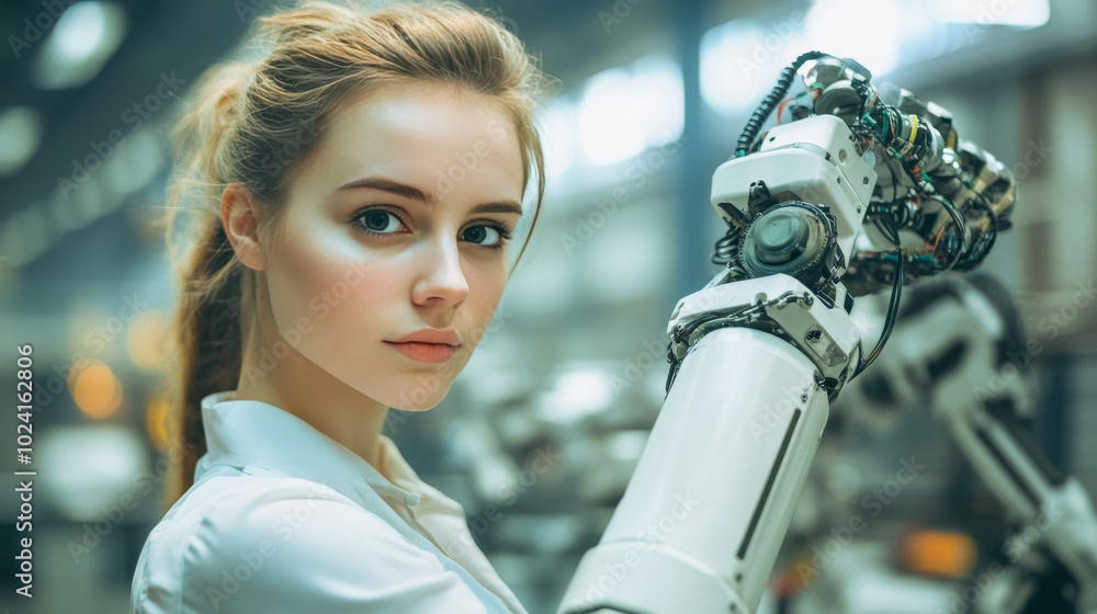 Poster industry 4.0 uses artificial intelligence to automate production in smart factories. ai helps manage